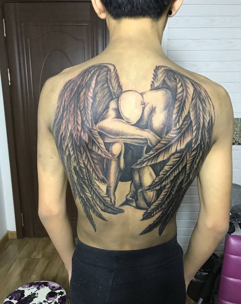 堕落天使纹身图片