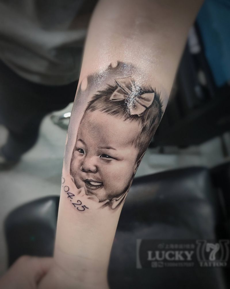 写实肖像|幸运7纹身纹身图片_手臂欧美写实纹身图案