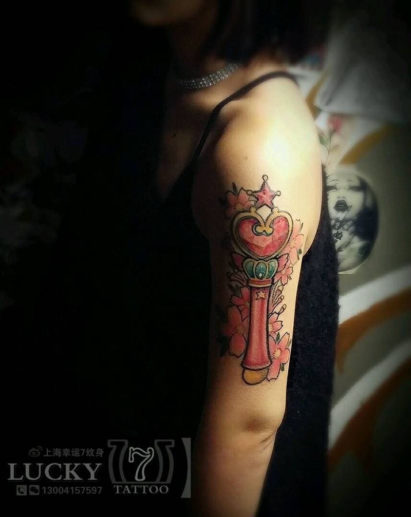 仙女棒|幸运7纹身纹身图片_手臂彩色成品纹身图案
