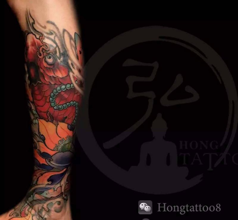 招财鲤鱼纹身图片