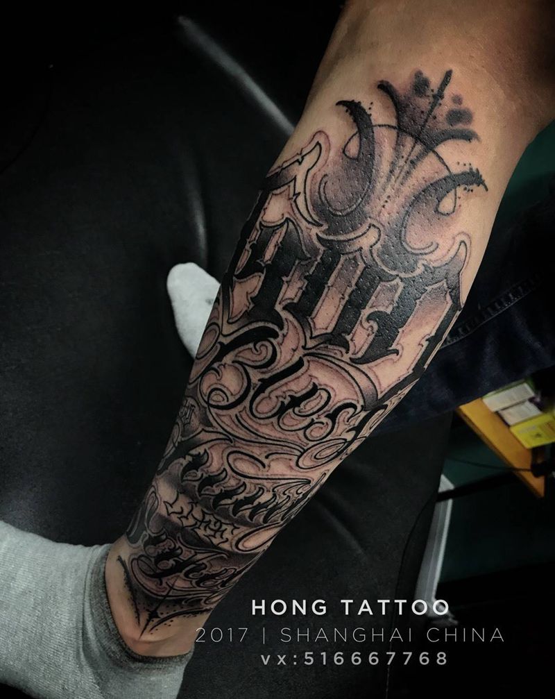 God bless my family ✨纹身图片