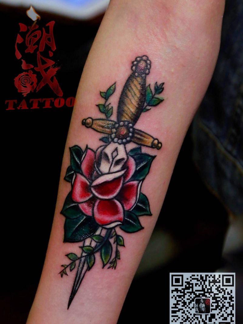 old school纹身图片_成品手部欧美传统静物纹身图案