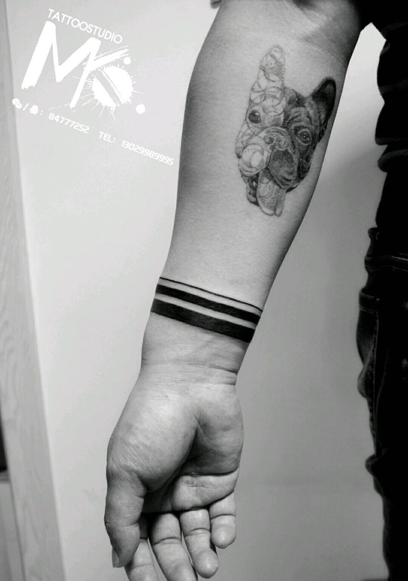 手环线纹身图片_手臂手部欧美清新几何原创成品纹身图案