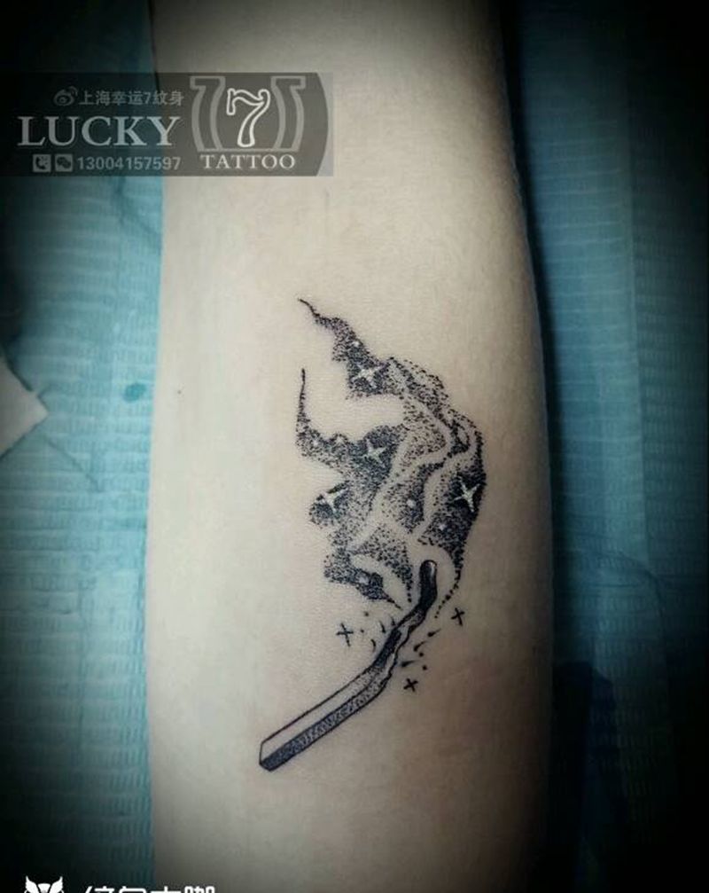 点刺|火柴|幸运7纹身纹身图片_手臂点刺成品纹身图案