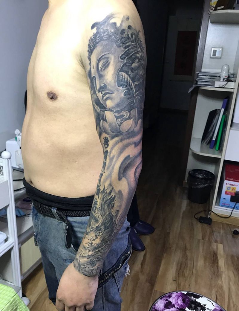 花臂，恢复三个月效果纹身图片