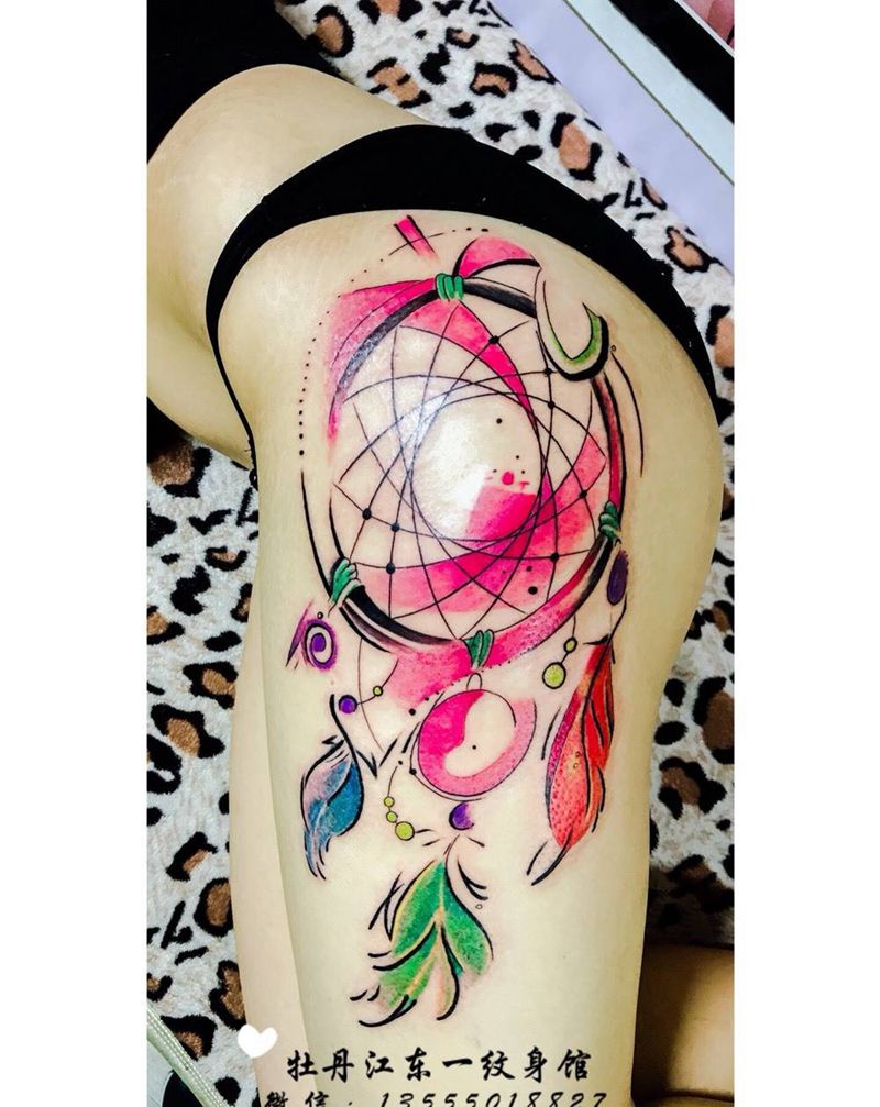 捕梦网纹身图片