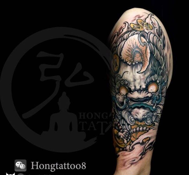 招财唐诗纹身图片