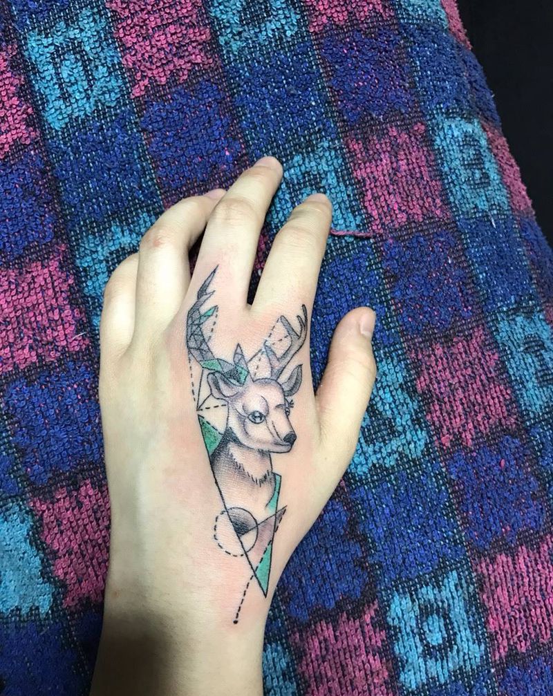 几何小鹿纹身纹身图片