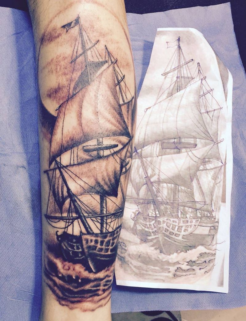 一帆风顺纹身图片