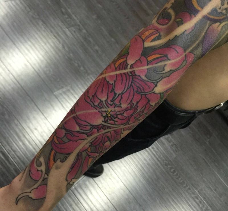 菊花恢复后纹身图片