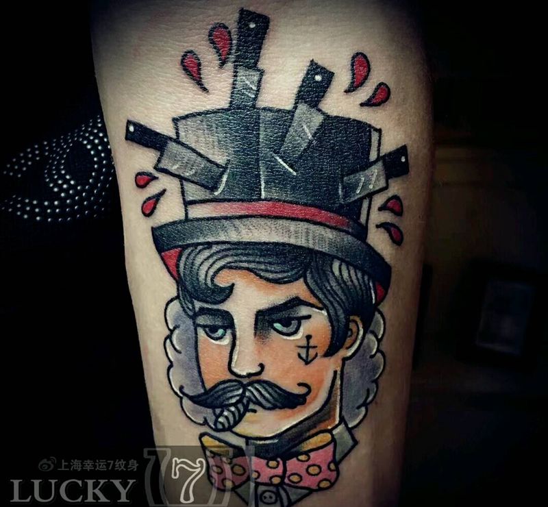 欧美|幸运7纹身纹身图片_手臂欧美人物彩色成品纹身图案