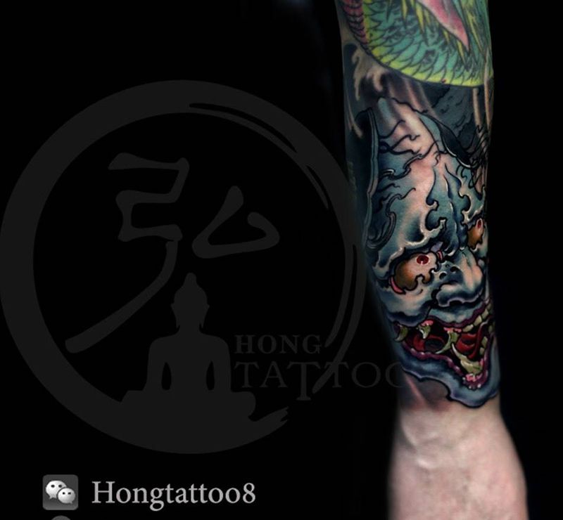 小臂般若纹身图片
