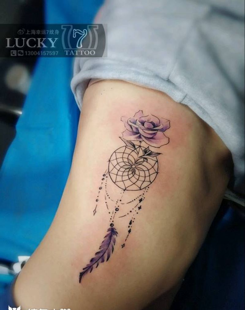 小清新|捕梦网|幸运7纹身纹身图片_清新成品纹身图案