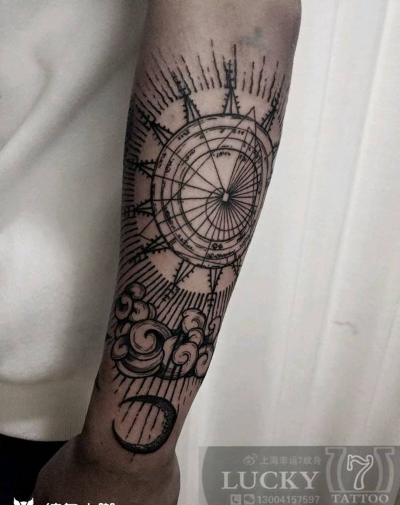 几何线条|幸运7纹身纹身图片_手臂几何成品纹身图案