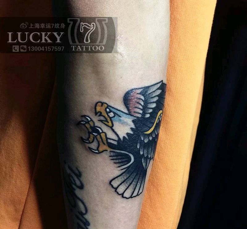 Oldschool老鹰纹身纹身图片_欧美成品纹身图案