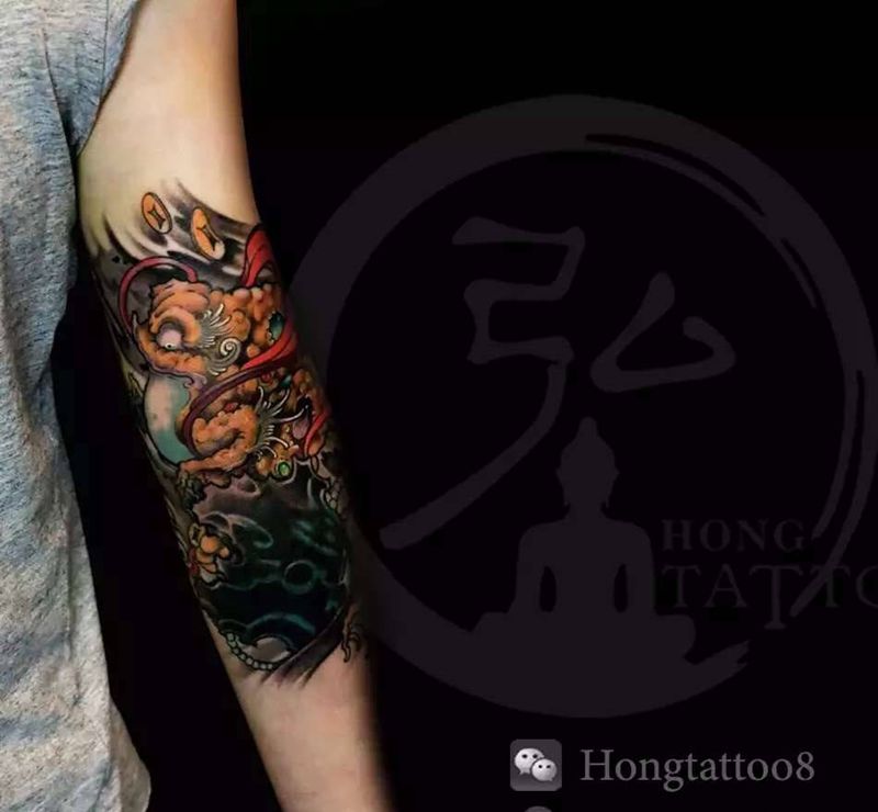 金蟾遮盖纹身图片