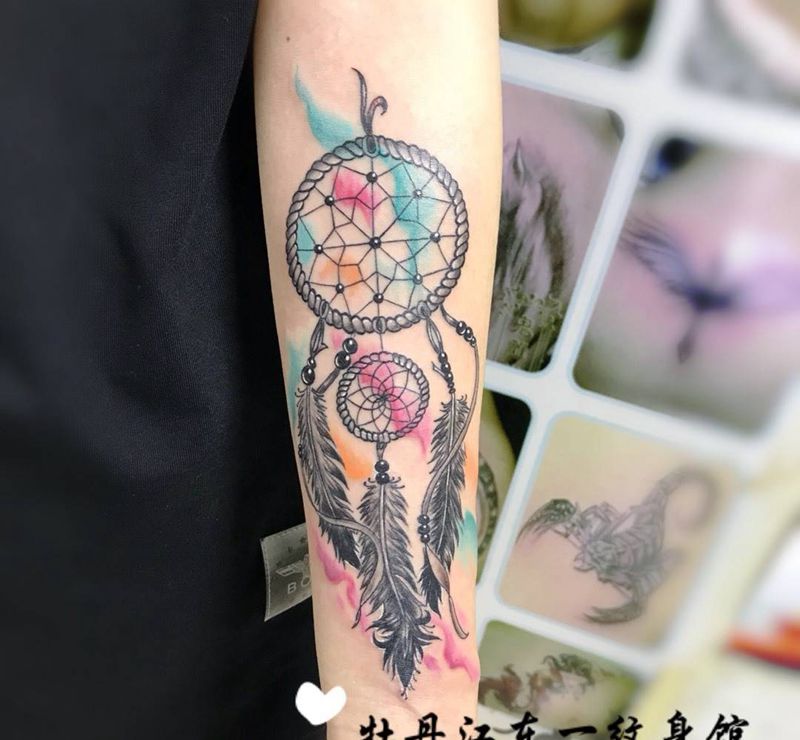 捕梦网纹身图片