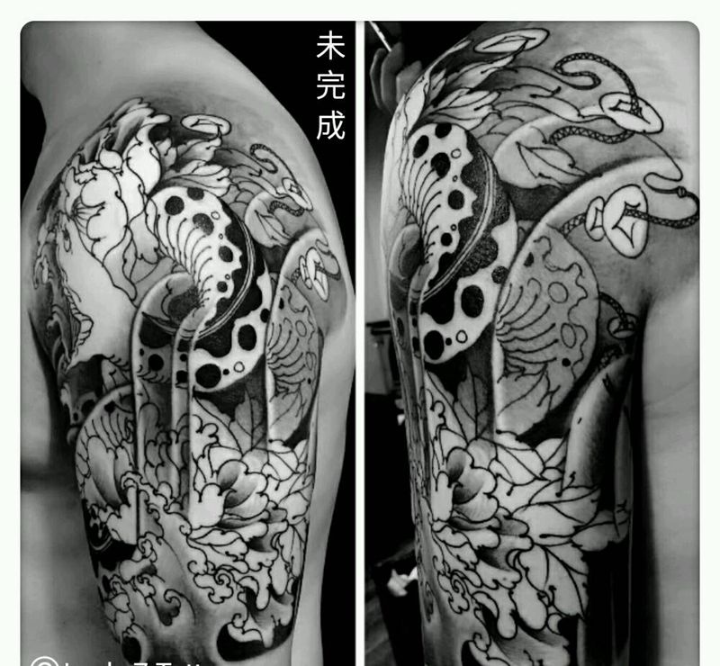 传统蛇|幸运7纹身纹身图片_手臂传统原创未完成纹身图案