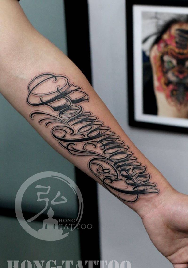 花题字 school花遮盖图腾纹身图片