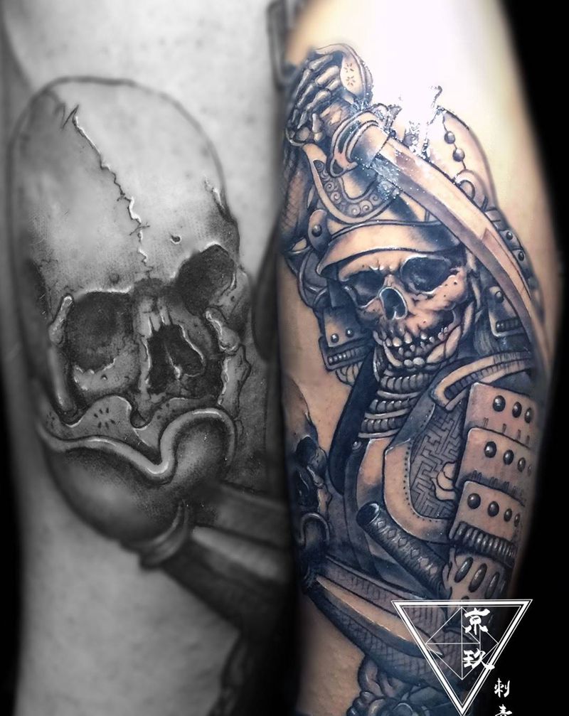 鬼武士纹身图片