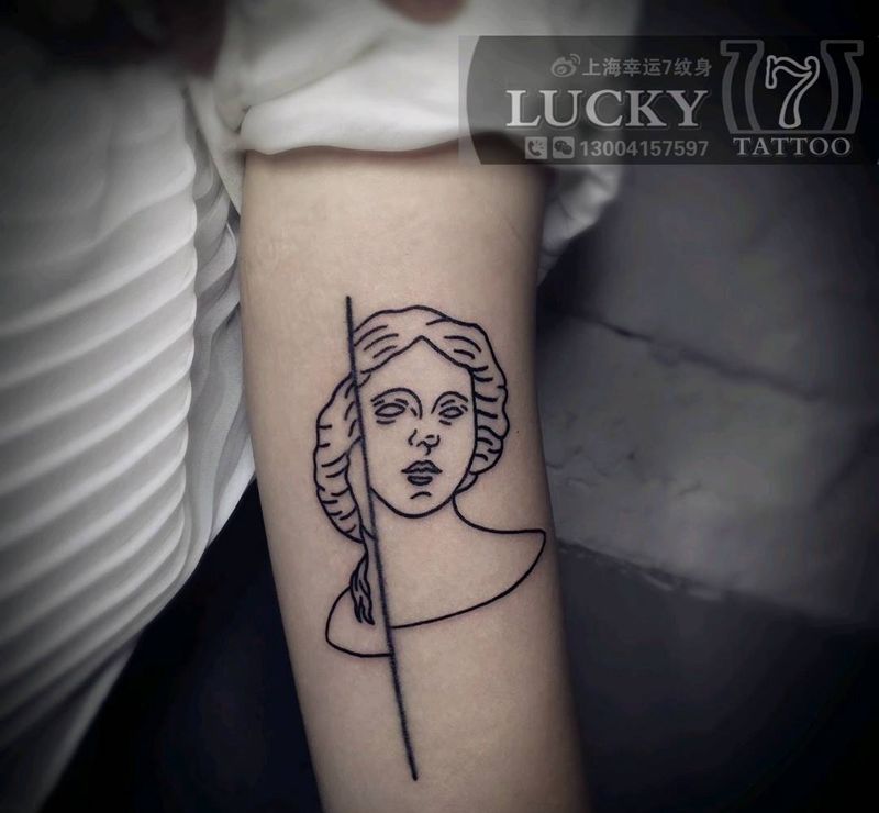 简笔画|幸运7纹身纹身图片_手臂图腾成品纹身图案