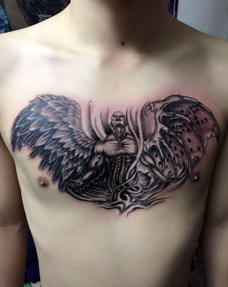 恶魔天使纹身图片