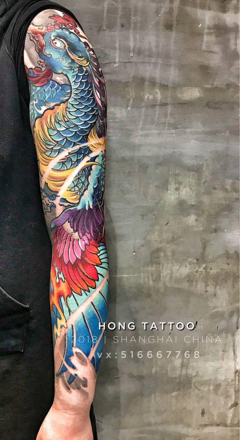 凤凰归来纹身图片