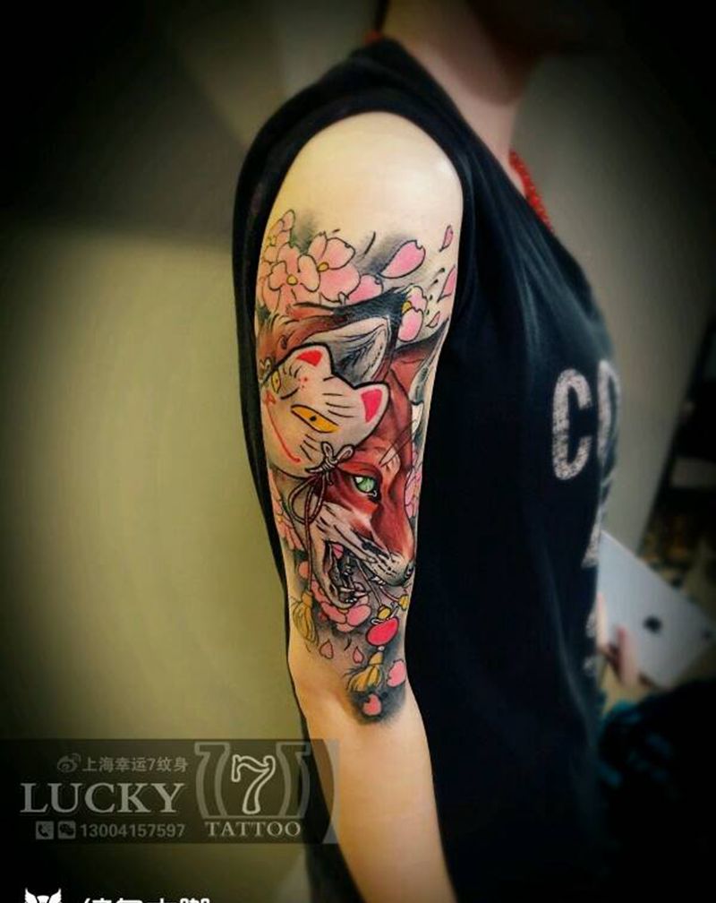 狐狸|盖图|幸运7纹身纹身图片