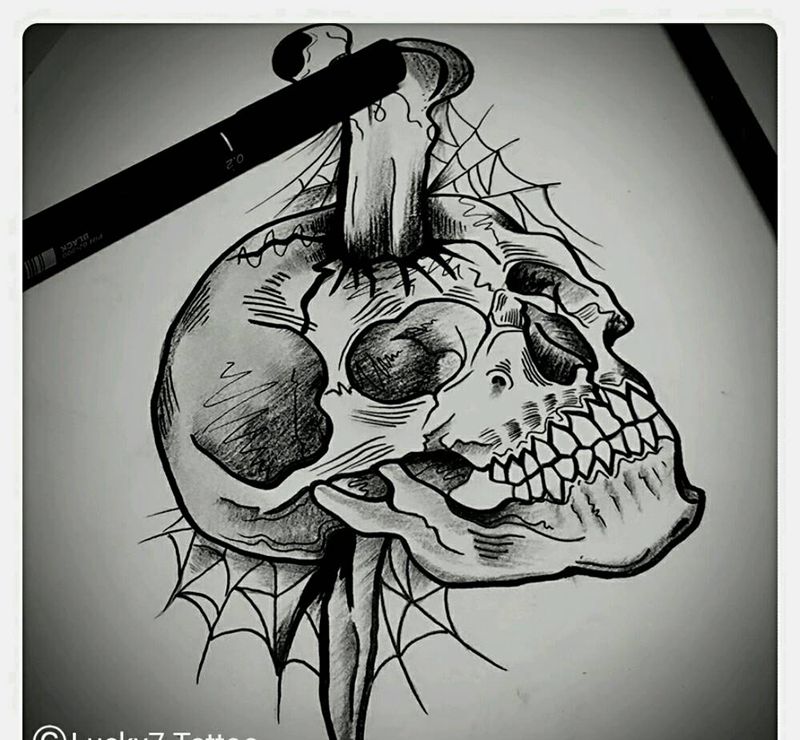 幸运7纹身纹身图片_原创手稿纹身图案