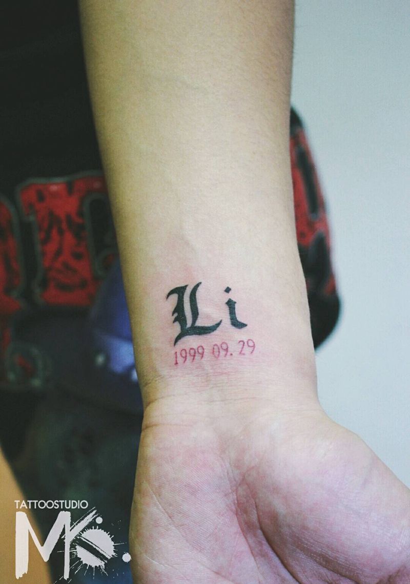 Li纹身图片_手臂手部欧美清新字符原创成品纹身图案