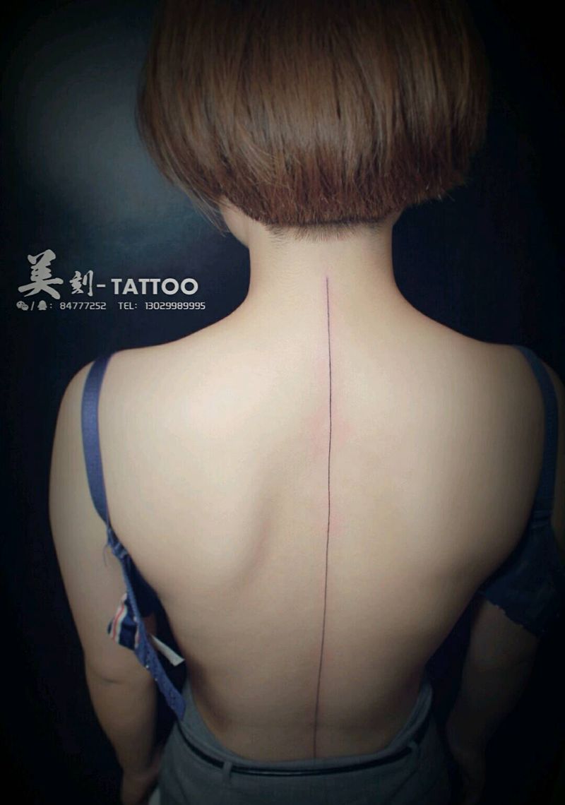 线纹身图片_肩部胸部背部欧美清新贴纸几何字符原创成品纹身图案