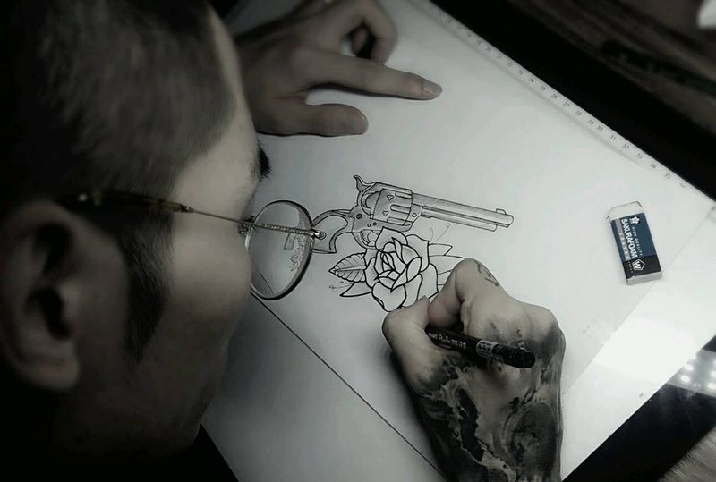 幸运7纹身纹身图片_原创手稿纹身图案