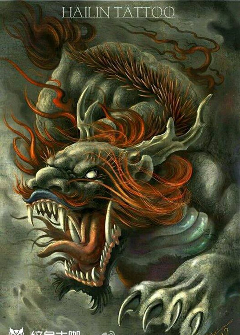 收藏夹纹身图片_肩部背部手臂传统习俗国画动物人物鬼神宗教纹身图案