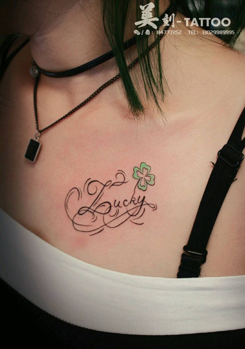 花体纹身图片_胸部欧美贴纸字符原创成品纹身图案