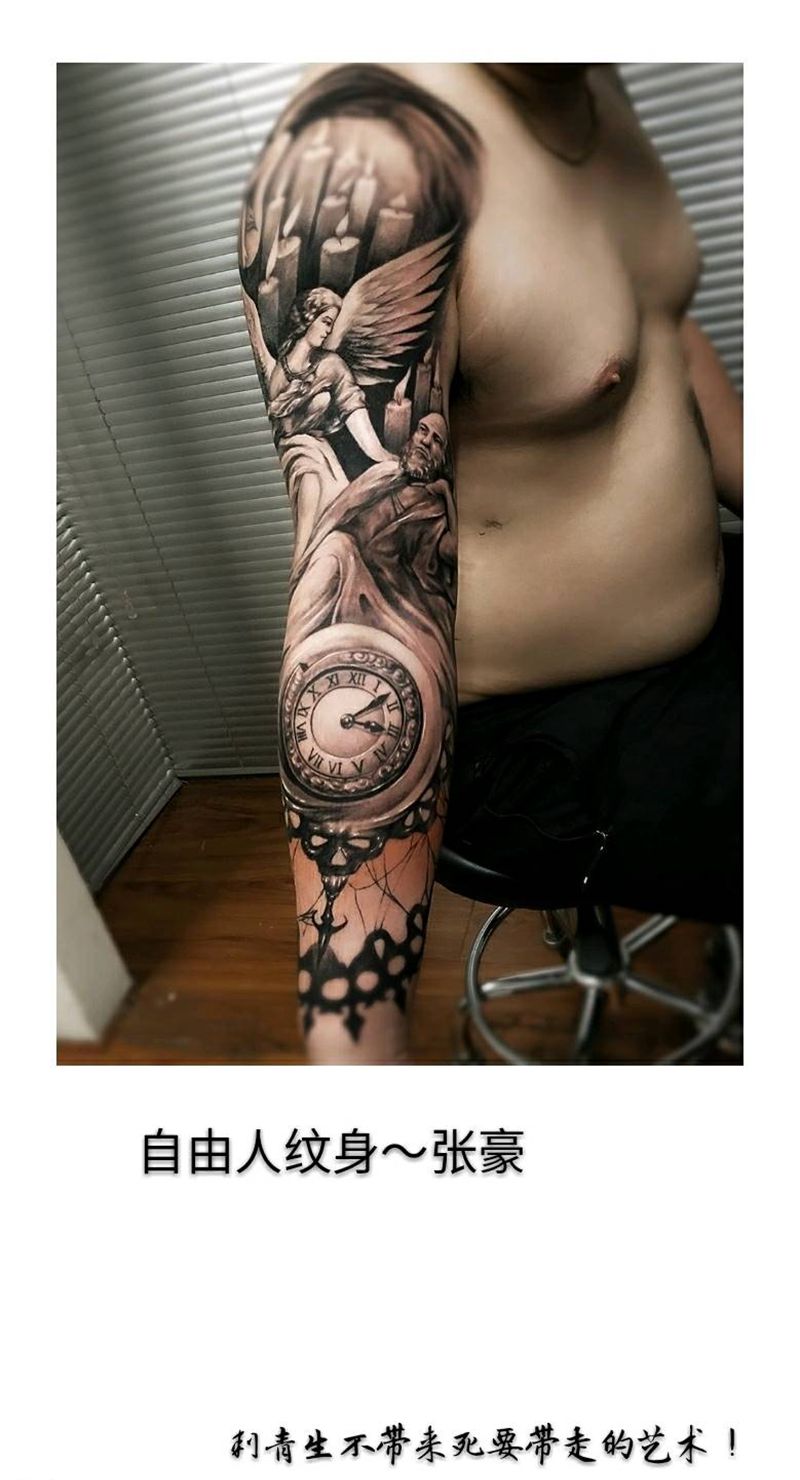永恒纹身图片_手臂欧美肖像写实人物鬼神宗教原创成品纹身图案