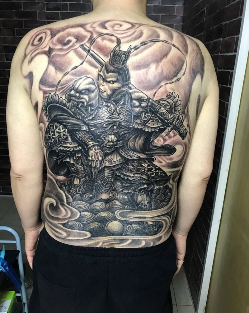 满背大圣纹身图片