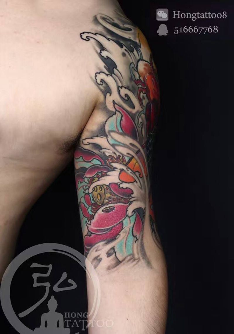 富贵鲤鱼纹身图片