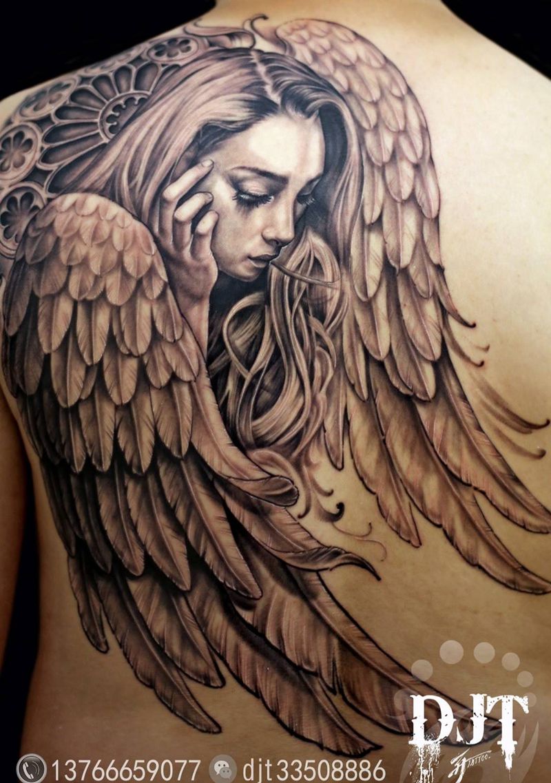 天使作品by阿开.纹身图片