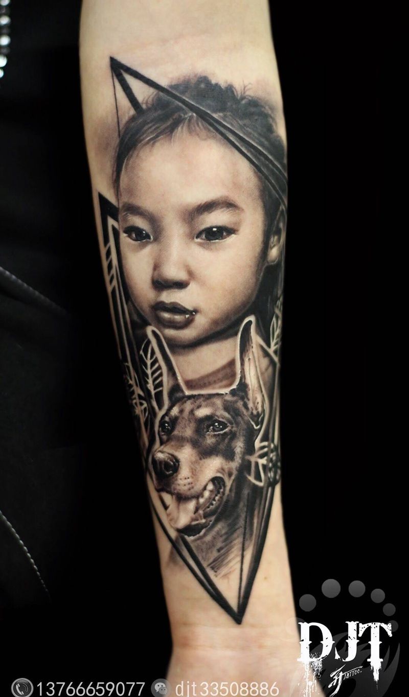 by 首席 阿开.纹身图片_原创情侣人物动物静物欧美清新肖像写实手臂纹身图案