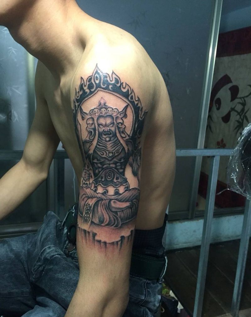 不动明王纹身图片