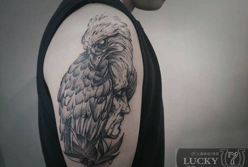 印第安老鹰|幸运7纹身纹身图片_手臂纹身图案
