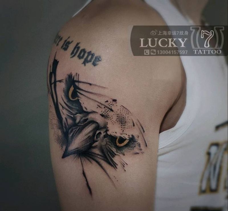 老鹰|幸运7纹身纹身图片_手臂纹身图案
