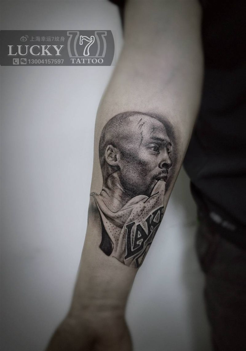 KEBE肖像|幸运7纹身纹身图片_手臂欧美写实纹身图案