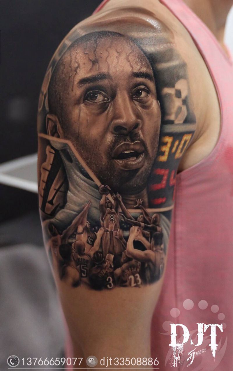 科比纹身图片_手臂肩部纹身图案