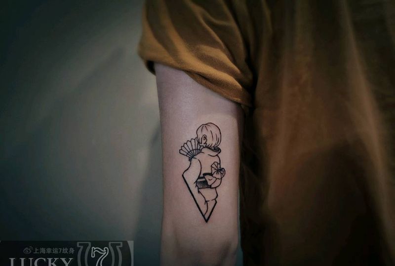 相片简笔画|幸运7纹身纹身图片_手臂图腾小清新纹身图案