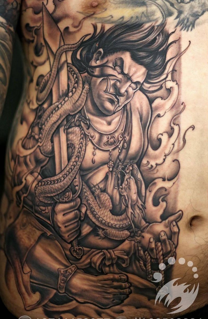 不动明王by阿开纹身图片
