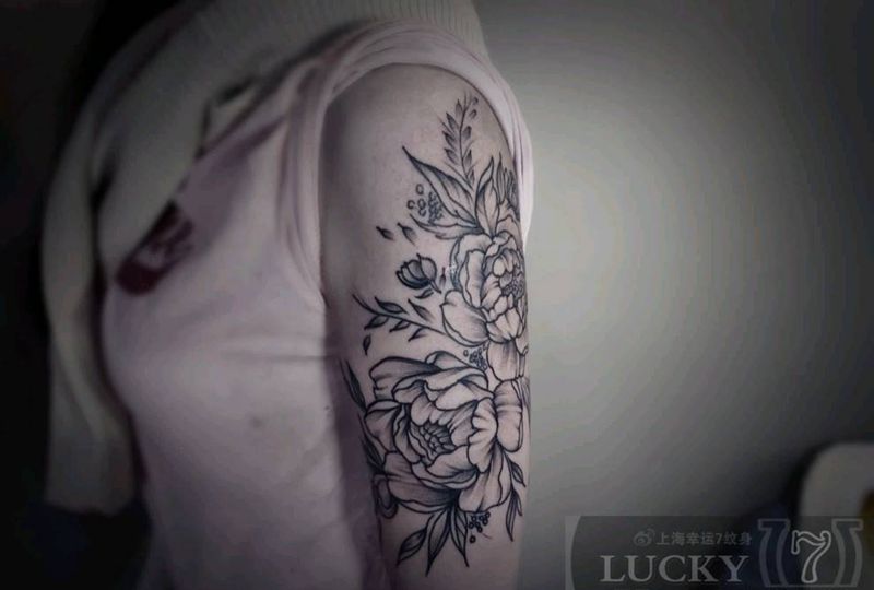 素花纹身|幸运7纹身纹身图片_手臂纹身图案