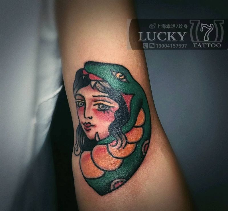 Oldschool|幸运7纹身纹身图片_手臂Old School纹身图案