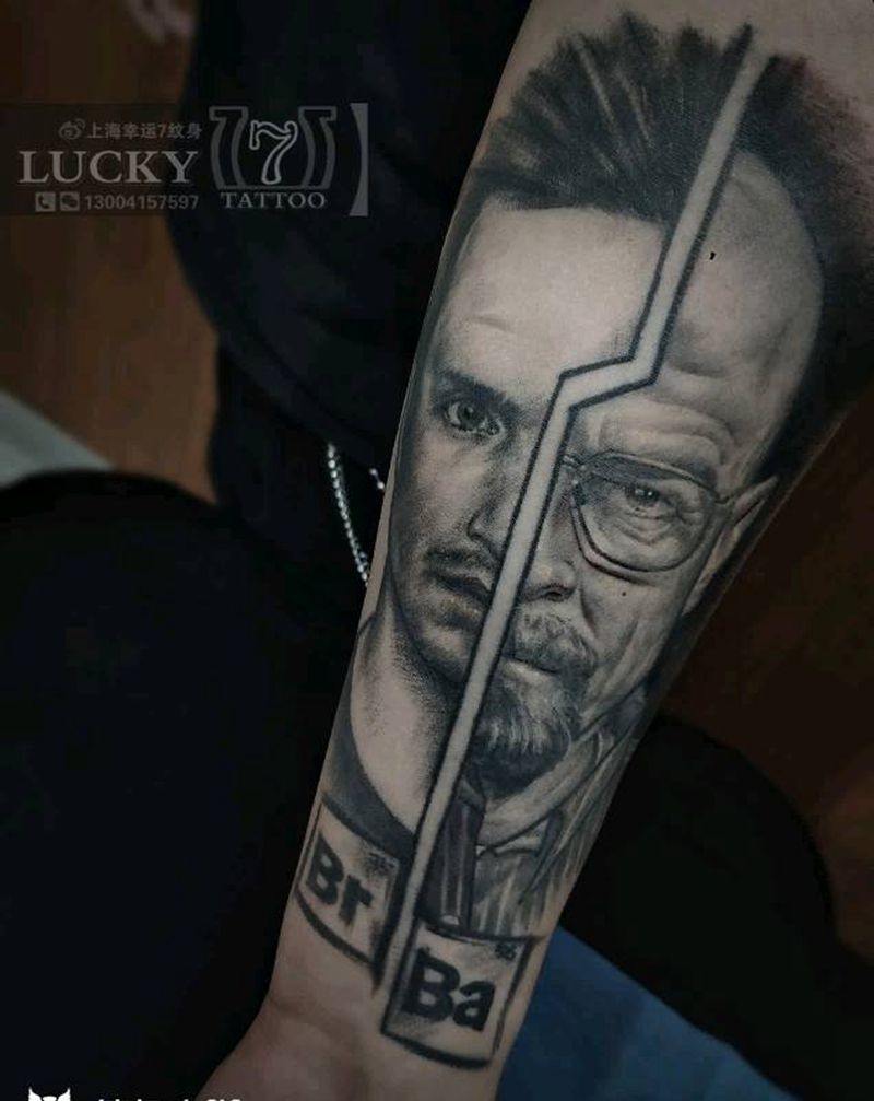 已恢复|黑灰肖像|幸运7纹身纹身图片_手臂欧美写实已恢复纹身图案