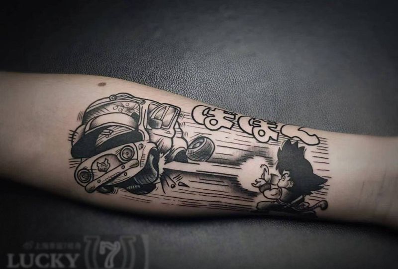 七龙珠|幸运7纹身纹身图片_手臂动漫纹身图案